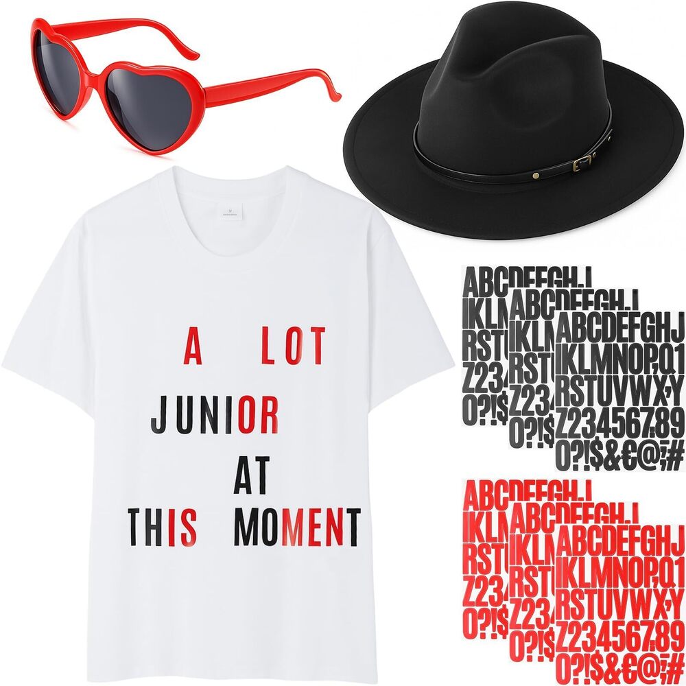 8289 4 Pcs Country Music Costume Diy Letters T-shirt Heart